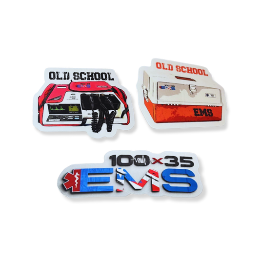 Set de (3) Stickers 100x35EMS "Old School"